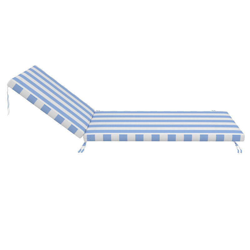 Outdoor Chaise Cushion With Sunbrella Fabric, 26" W x 80" D, Sunbrella® Refuge Ocean