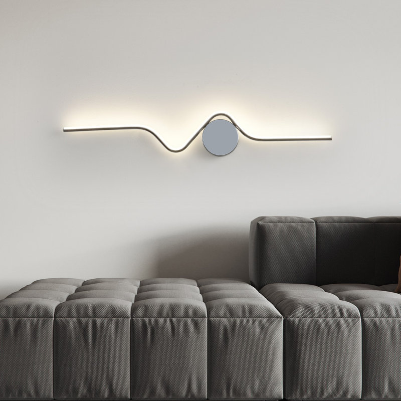 Heidamos 34.25" W Dimmable LED Flush Mounted Wall Sconce