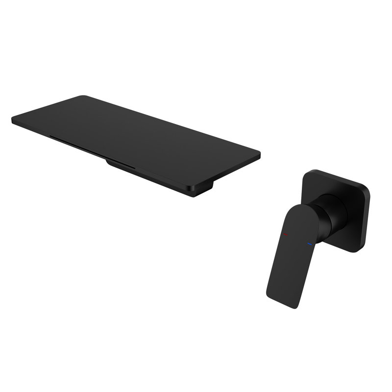 Bathroom Sink Waterfall Faucet Matte Black, Manufactured From Superior Brass, Single For Smooth Water Flow Management, Space Optimized Decoration Valve Produced With Fine Control, Space Layout