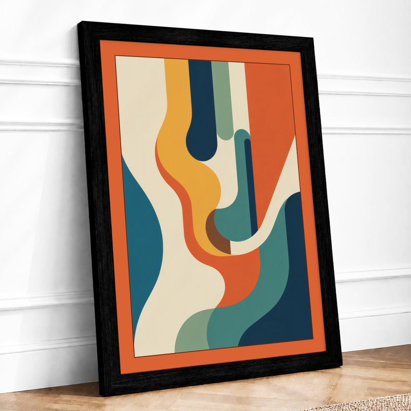 Flowing Rhythms Abstract - Print, Black, A4 - 29.7 x 21.0 cm