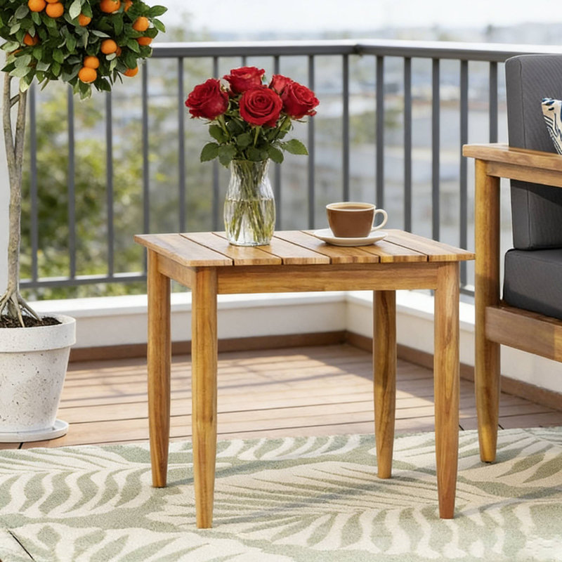 Table d'appoint en bois - Finition naturelle pour une utilisation intérieure / extérieure