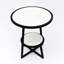 Table de bout décorative | Table d'appoint à plateau en marbre blanc | Cadre en métal noir | P 20 po x l 20 po x H 24 po