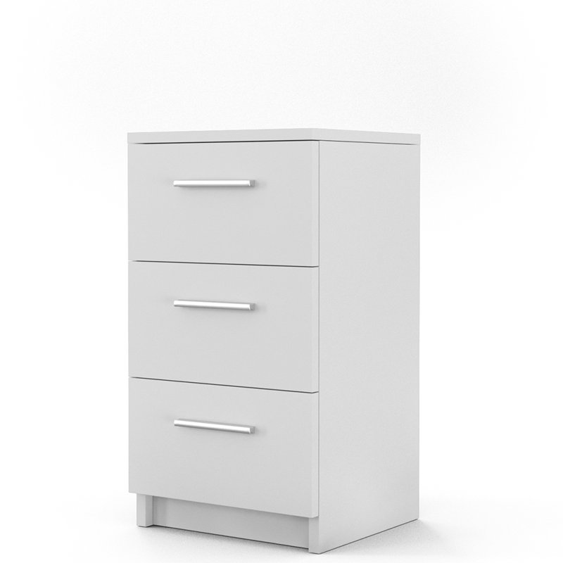 Monck 38cm W Manufactured Wood Bedside Table, White
