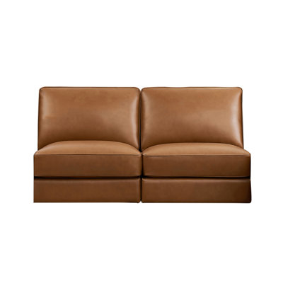 Bella Top Grain Leather Armless Loveseat