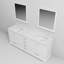 80 po Meuble-lavabo double blanc avec comptoir en marbre et 30 miroirs - fermeture en douceur, surface grattée - teintée, tiroirs d'armoires de rangement supplémentaires x 22 et teinté, 2 tablettes ouvertes suffisantes-969778468
