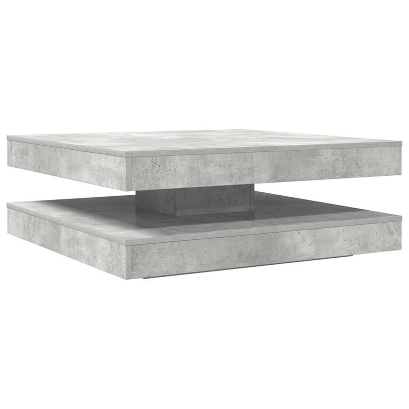Coffee Table 360-Degree Rotatable 90X90x34.5 Cm, Concrete Grey