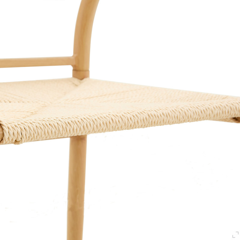 Chaise avec accoudoirs de style médiéval en forme de Y Wesborn Chair (ensemble de 2), 2, Natural