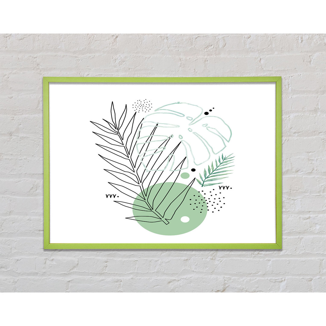 Gerahmtes Leinwandbild Fern Line Drawing