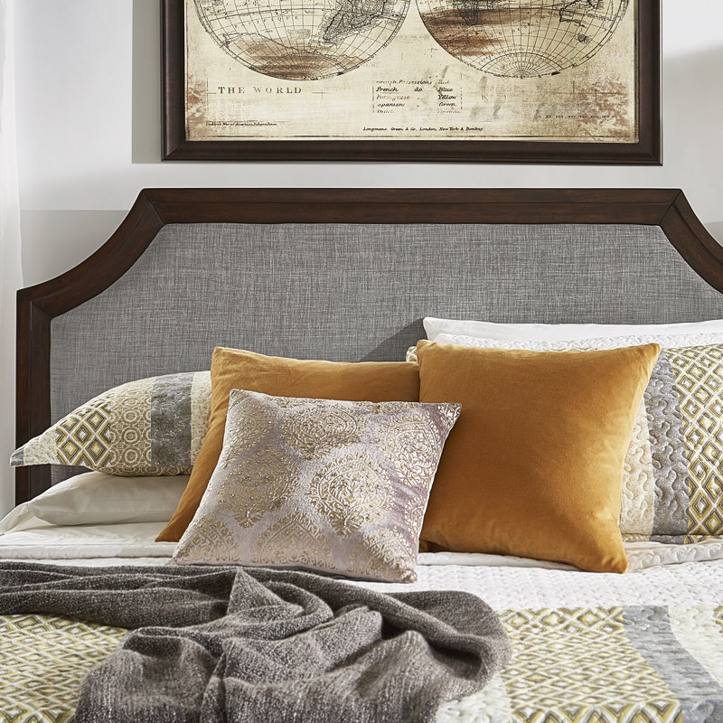 Cindy Upholstered Linen Panel Headboard, Full, Heathered Beige Linen