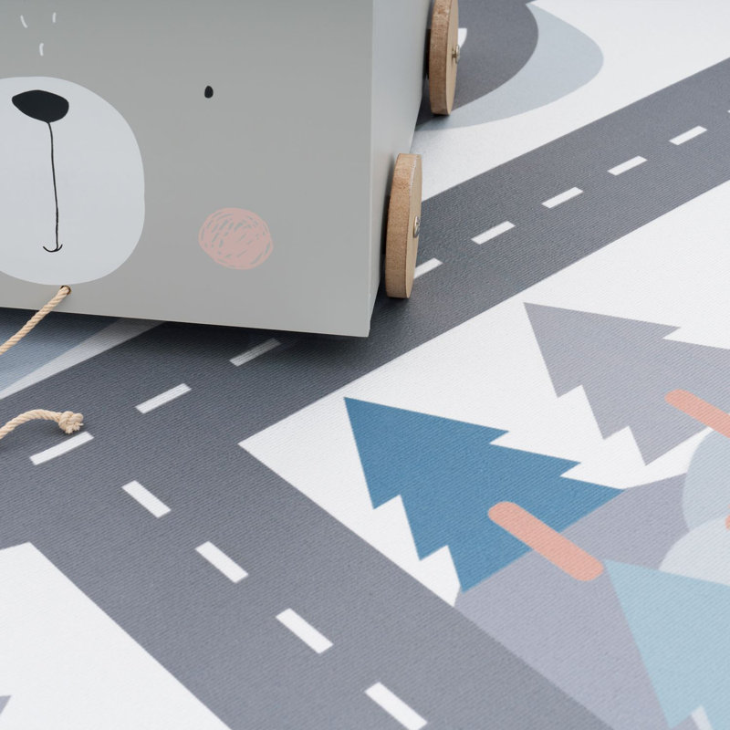 Tapis bleu / gris Cadence, Rectangle 6 pi 7 po x 9 pi 6 po