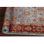 Tapis bleu en laine noué à la main de conception unique 4 pi 2 po x 5 pi 11 po