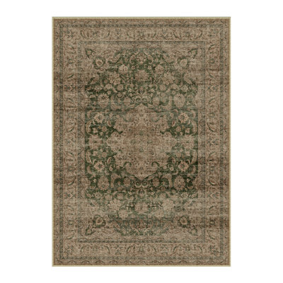 Stella Machine Washable Oriental Area Rug With Non-Slip Backing
