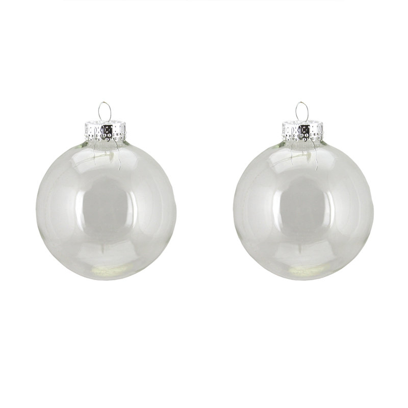 Boules de Noël transparentes en verre transparent 4 po (100 mm)