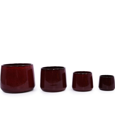 Pot à fleurs rouge 4 pièces Modern