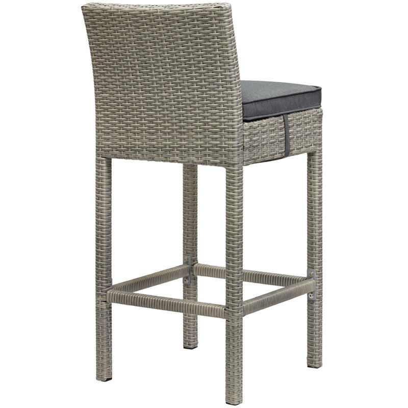 Tabouret de bar Havenside Home Bocabec, Anthracite, Velours gris pâle