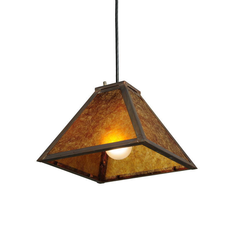Luminaire suspendu géométrique unique à 1 lumière Mission Prime, H 12 po x l 12 po x P 12 po