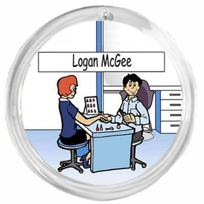 Personalized Round Christmas Ornament NTT   Nail Technician Nail Salon Manicurist   Male