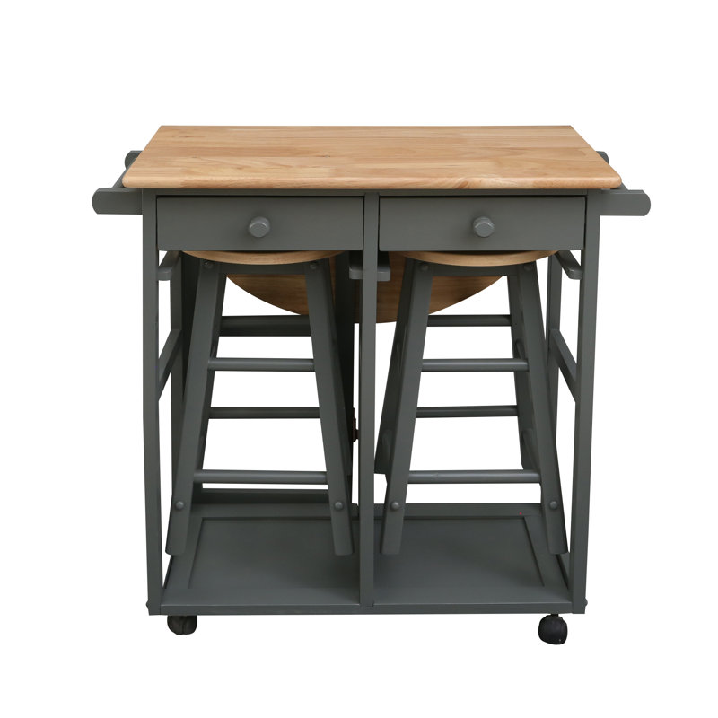 Solid Wood Top Kitchen Cart