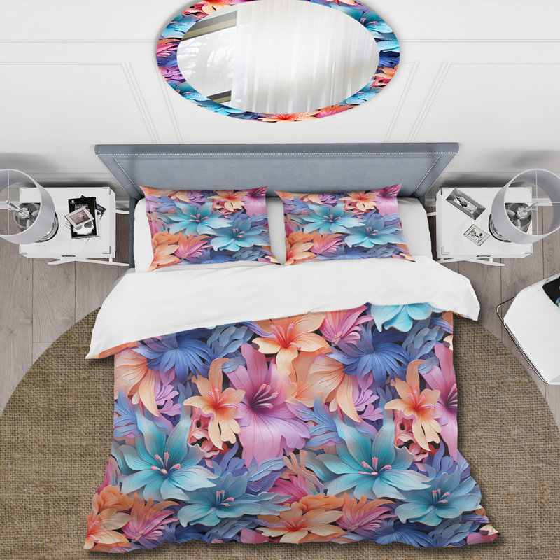 Literie Tropical Dreamscape Iii, Housse de couette pour très grand lit et 2 très
