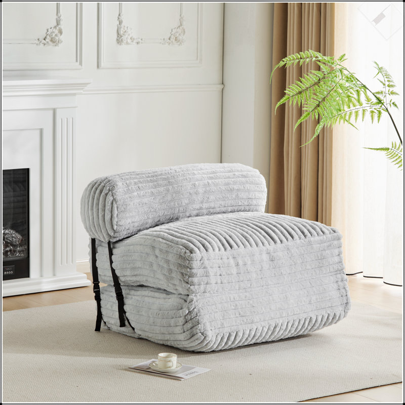 Fauteuil à billes pliable Latina, gris clair, polyvalent et confortable pour la vie moderne