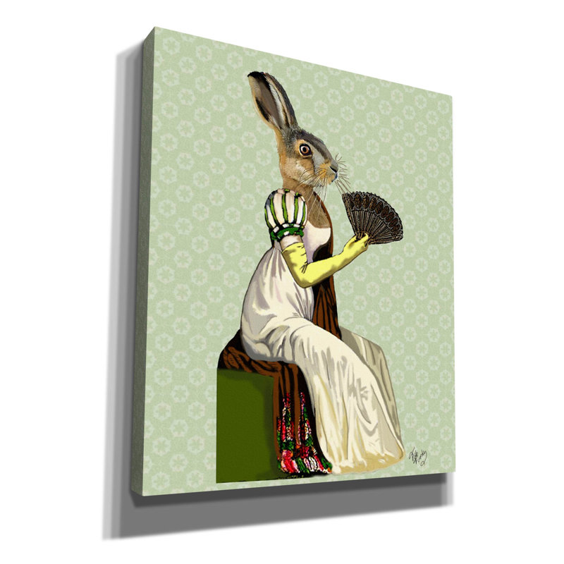 «Miss Hare» par Fab Funky, art mural sur toile, H 24 po x l 20 po x P 0,75 po