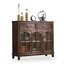 Console rectangulaire en bois massif noyer foncé-1471633398