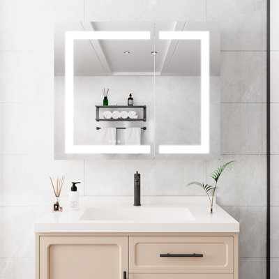 36X30 Inch Medicine Cabinet With LED Vanity Mirror