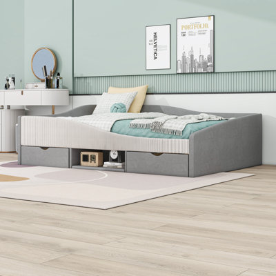 Upholstered Daybed with 2 Storage Drawers