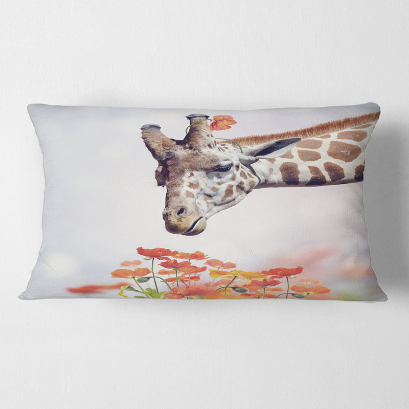 Housse de coussin rectangulaire et insert Portrait of a Giraffe II