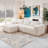 Boneless Creamy Modular Suede Sofa: Space-Saving Chic
