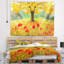 Tapisserie florale à motif d'automne jaune-28495984