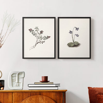 Vintage  Floral XXI  -Framed Giclee Print - Set of 2