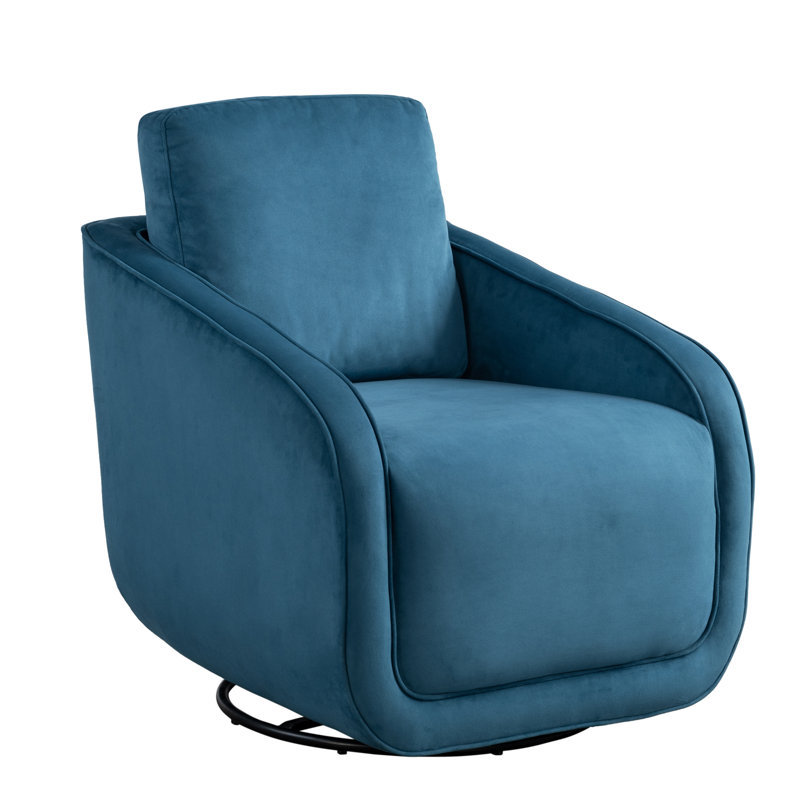 Chaise d'appoint Lauren 30,3 po Boho 360, Velours bleu