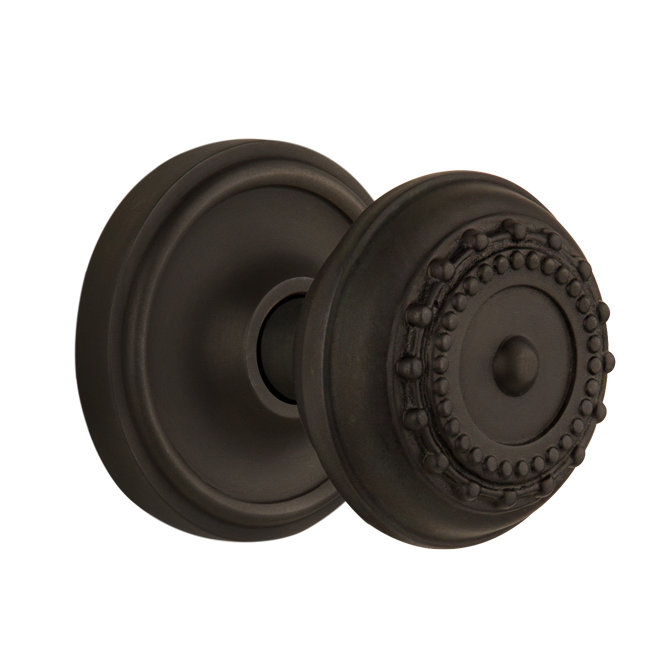 Classic Rosette with Meadows Door Knob, Oil-Rubbed Bronze