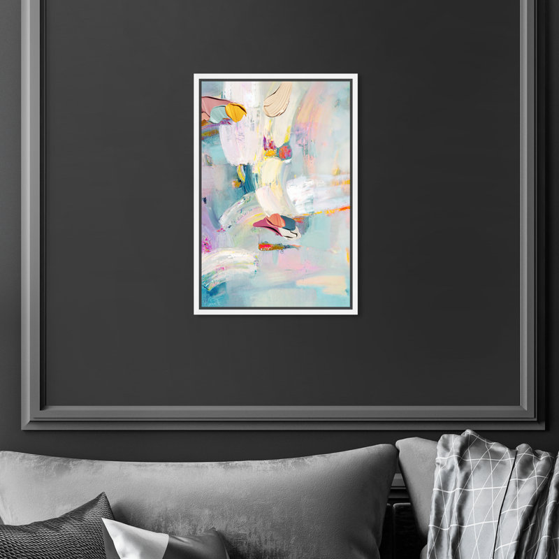 Sunny Chicago - peinture sur toile, Toile blanche encadrée, H 15 po x l 10 po