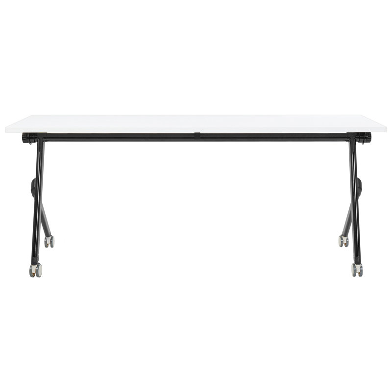 Seidule Foldable Steel Writing Desk, 180cm H x 60cm W, White/Black