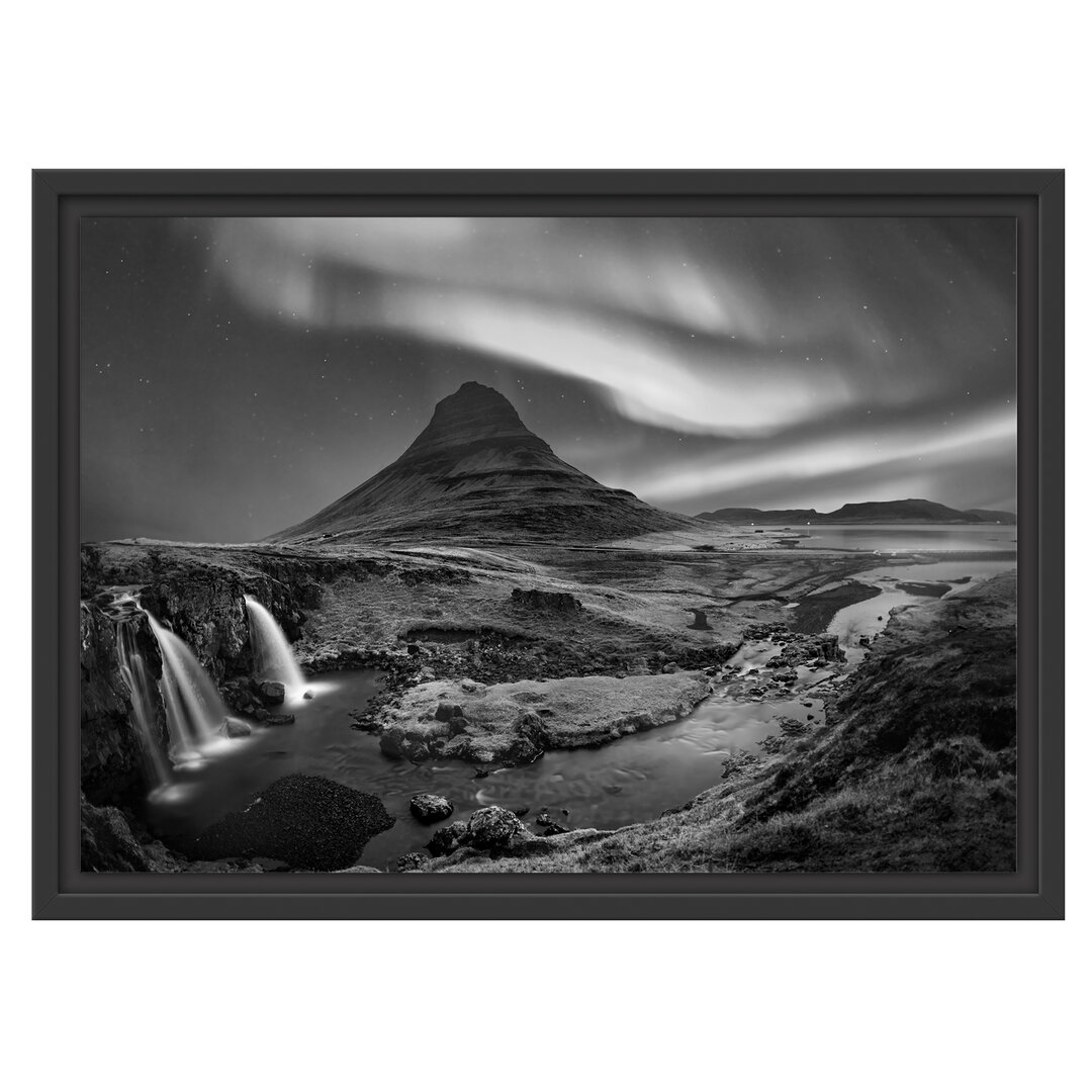 Gerahmtes Wandbild Kirkjufell Wasserfall