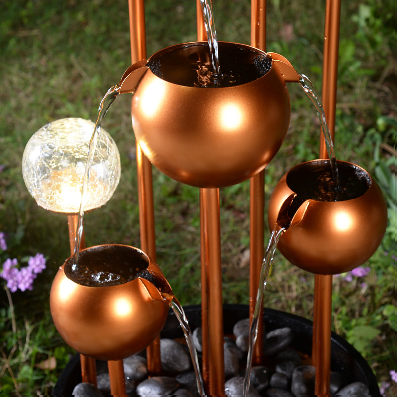 Hand Crafted Weather Resistant Floor Fountain with Light