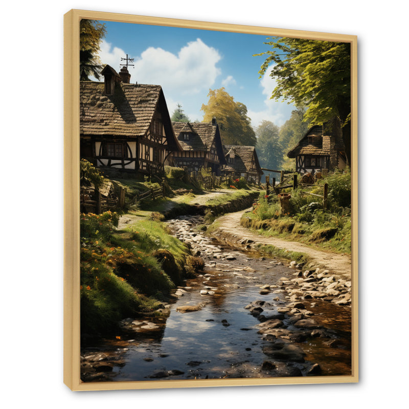 Barrada, Allemagne, campagne, bonheur II, H 40 po x l 30 po x P 1,5 po, Cadre naturel flottant