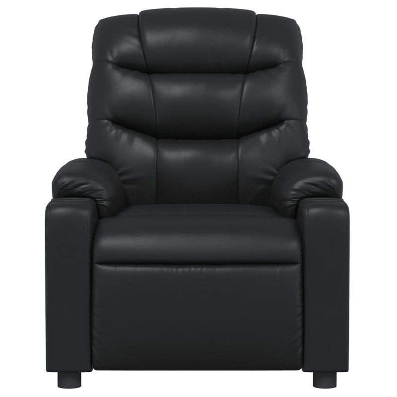 Faux Leather Recliner, Black Faux Leather