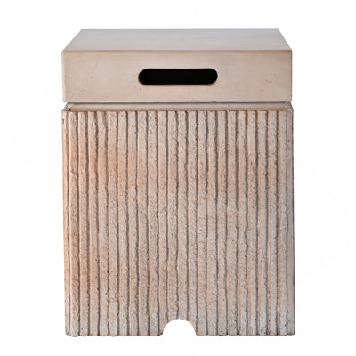 15.75''Outdoor Propane Tank Cover Table With Vertical Slats,MGO Propane Holder Hideaway For 20 Lb Gas Tank,Square Top Side Table With Handle Slots,Propane Not Included,Suitable For Patios
