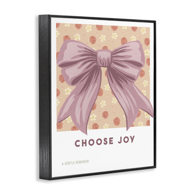 Choisissez «Joy» avec des fleurs encadrées, estampe numérique, design par Courtney Haley
