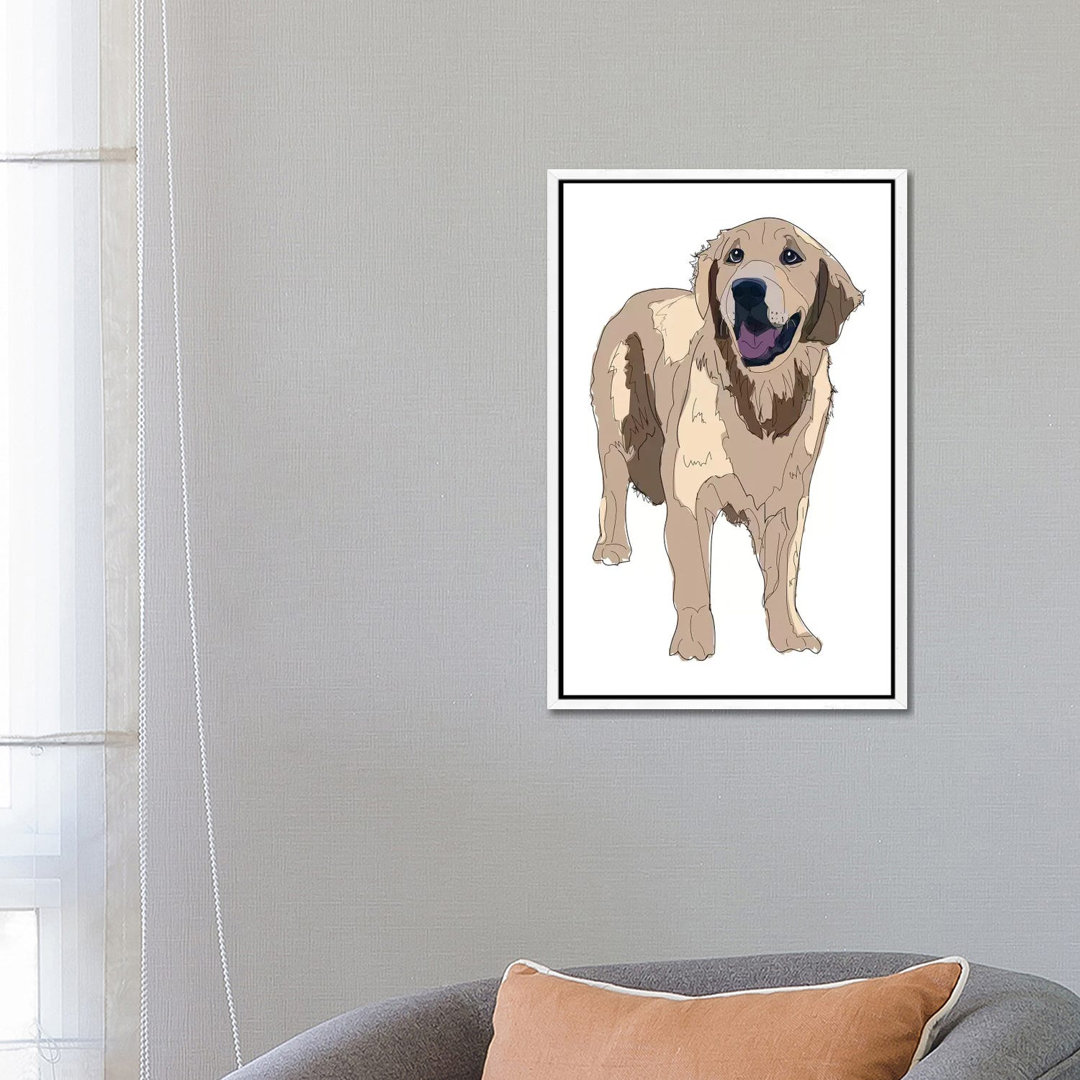 Golden Retreiver von Sketch And Paws - Galerie-verpackte Leinwand Giclée