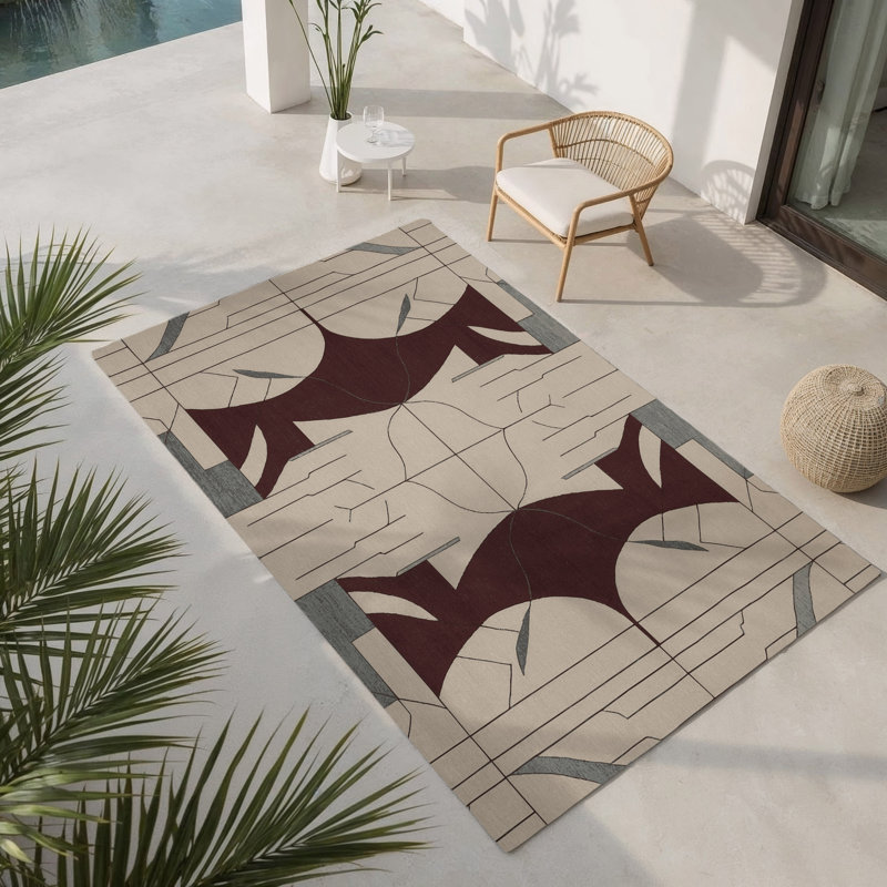 Refined Intersections Indoor And Outdoor Area Rug, Rectangle 3' x 5'