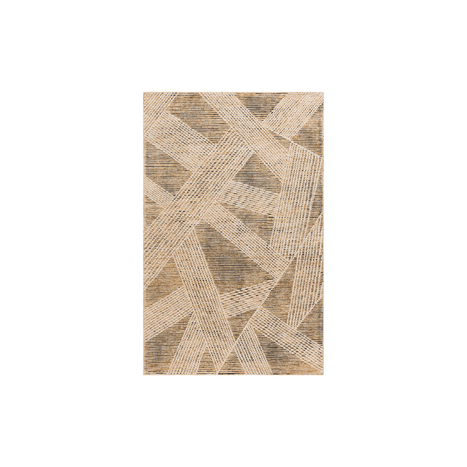 Ebony Hand Tufted Wool Abstract Indoor Rug, Rectangle 4' x 6'