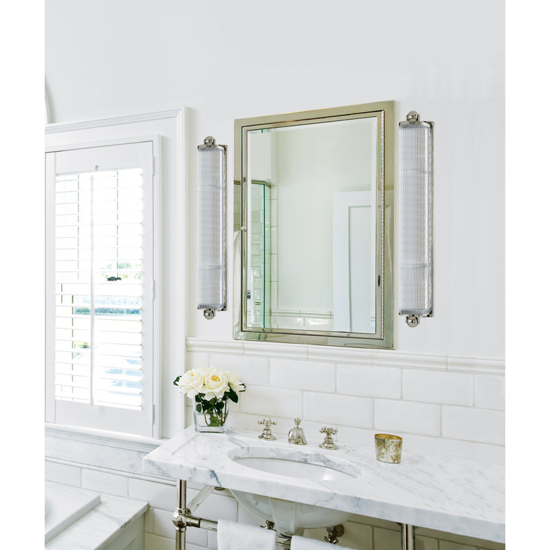 Barre d'éclairage de salle de bain 4 lumières McLean, Nickel poli