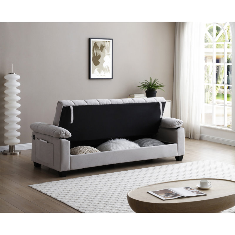 Sofa Bed Sleeper With Storage And One Side Pocket, Offering Supreme Comfort And Practicality