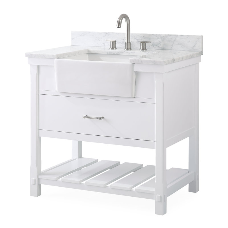 36'' Single Bathroom Vanity with Marble Top