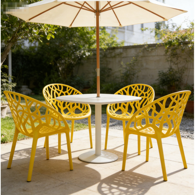 Backrest Dining Chairs Can Be Stacked With Thick Plastic Chairs With Armrests, And Outdoor Hollow Leisure Chairs On The Balcony.