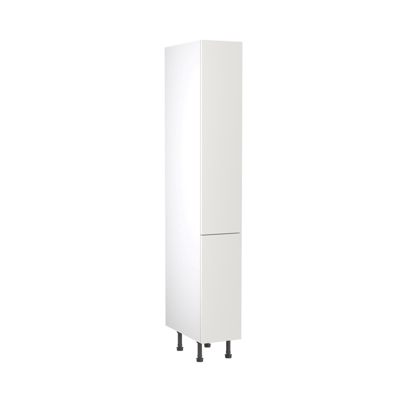 KitchenKit Flatpack Slab Matt Tall Unit Larder, 212cm H x 30cm W x 57cm D, White